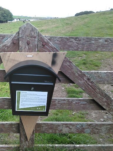 Response box on the gate of Binscarth Woods.