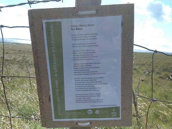 "The Killers" by George Mackay Brown, displayed in Egilsay at the place where St Magnus is believed to have died.